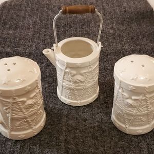 Vintage Americana Bicentennial Eagle Salt, Pepper, Creamer Set